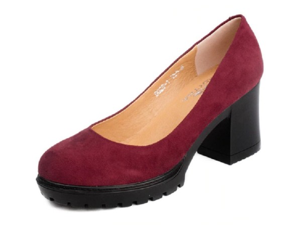 Dames platform pumps wijnrood 42