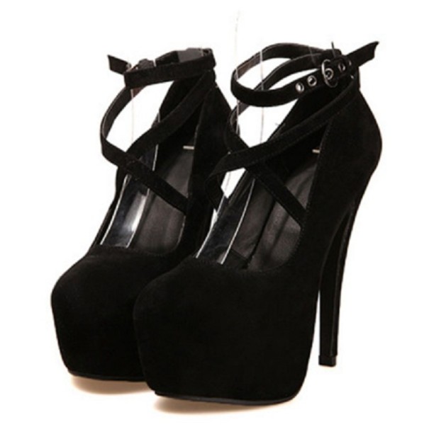 Dames platform pumps zwart 38