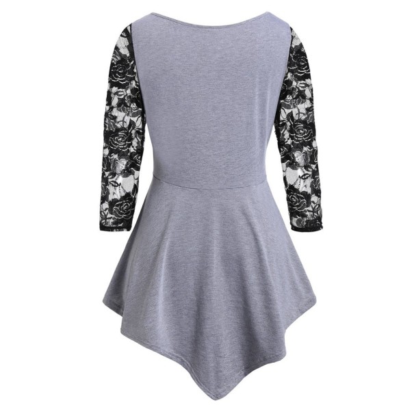 Dames Plus Size Top A952 grijs 3XL