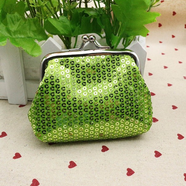 Dames portemonnee met pailletten J3101 groen