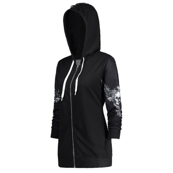 Dames punk sweatshirt zwart L