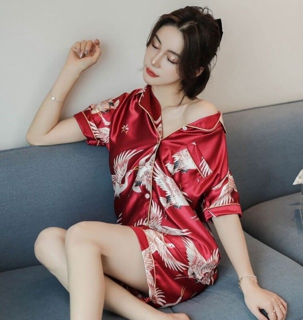 Dames pyjama P2802 rood XXL