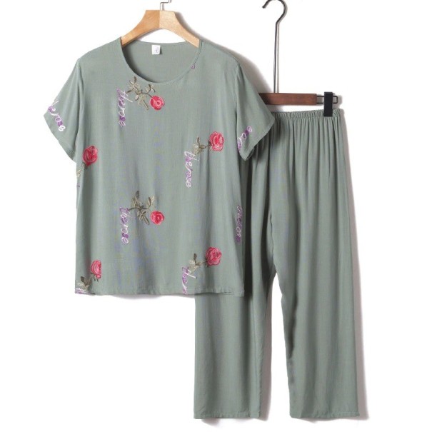Dames pyjama P2847 legergroen 3XL