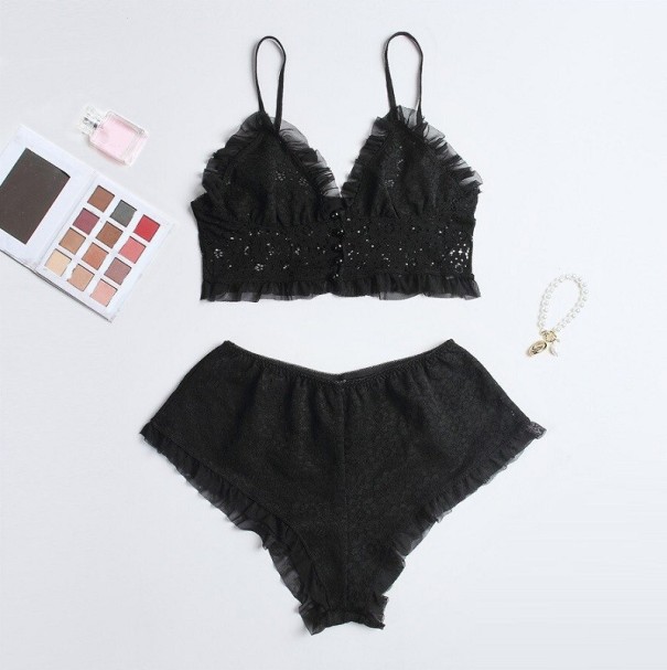 Dames pyjama P3015 zwart L