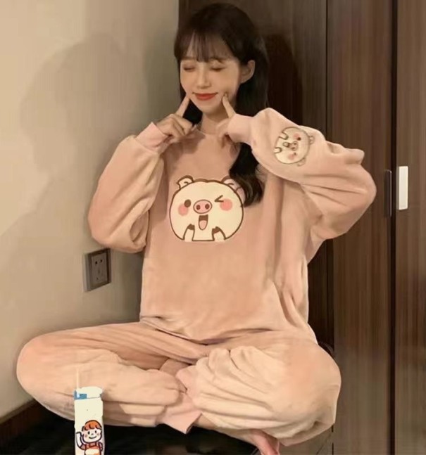 Dames pyjama P3122 roze M