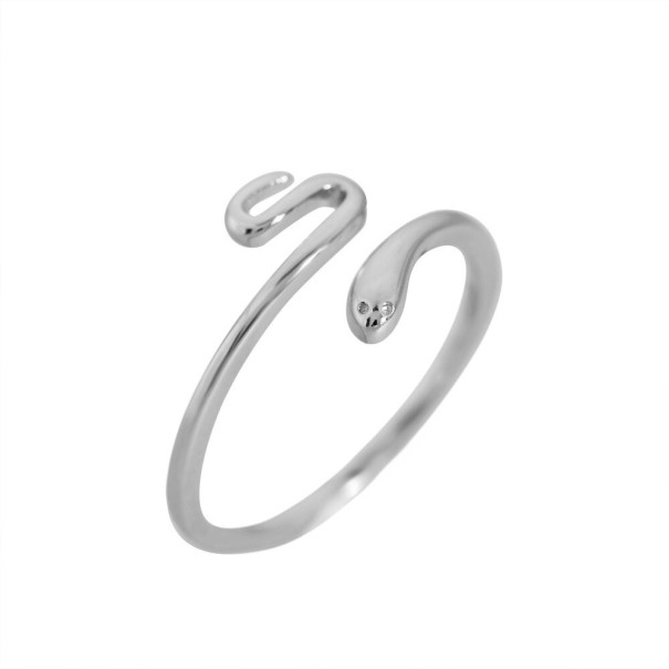 Dames ring slang D1137 zilver