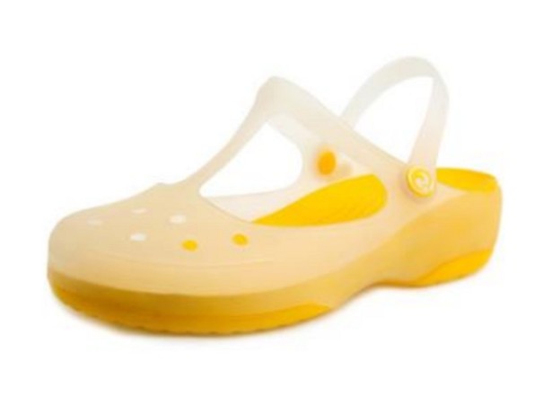 Dames rubberen slippers geel 39