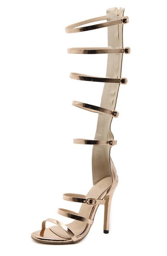 Dames sandalen met gouden bandjes 36