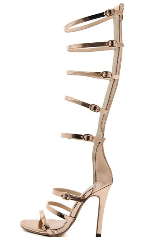 Dames sandalen met gouden bandjes