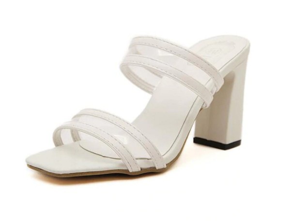 Dames sandalen met hak A838 wit 39