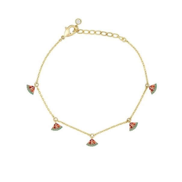 Dames schakelarmband met fruithangers 8