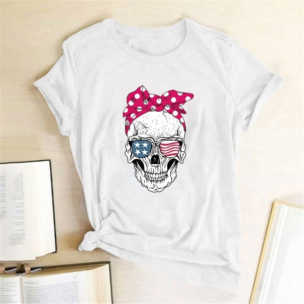 Dames schedel T-shirt B74 wit M