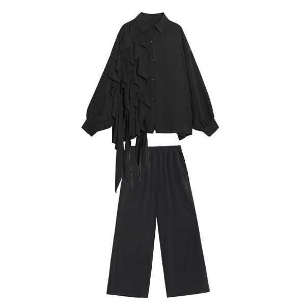 Dames shirt en broek B1008 zwart XL