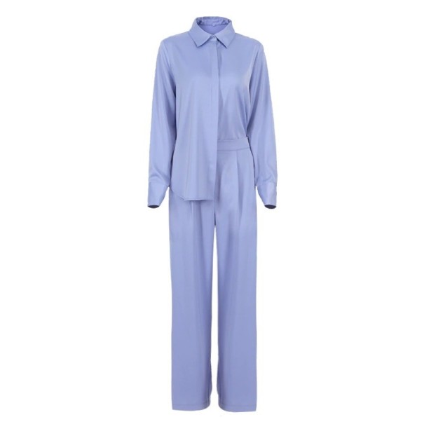 Dames shirt en broek blauw L