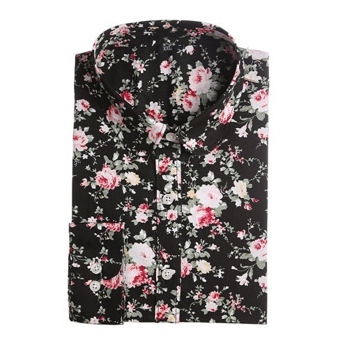 Dames shirt met bloemenpatroon - Zwart J3328