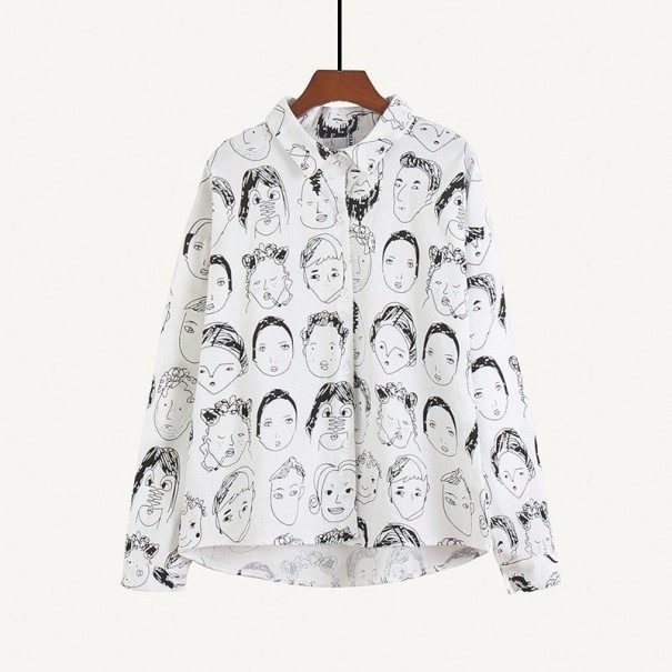 Dames shirt met gezichtsprint M