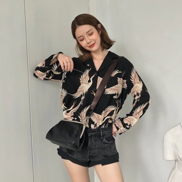 Dames shirt met vogelprint M