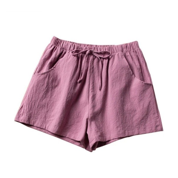 Dames Shorts Met Touwtje Vrije Pasvorm Met Zakken Effen Polyester Lichtgewicht Materiaal Zomer Comfortabele Shorts roze S