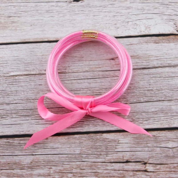 Dames siliconen armband 5 stuks roze