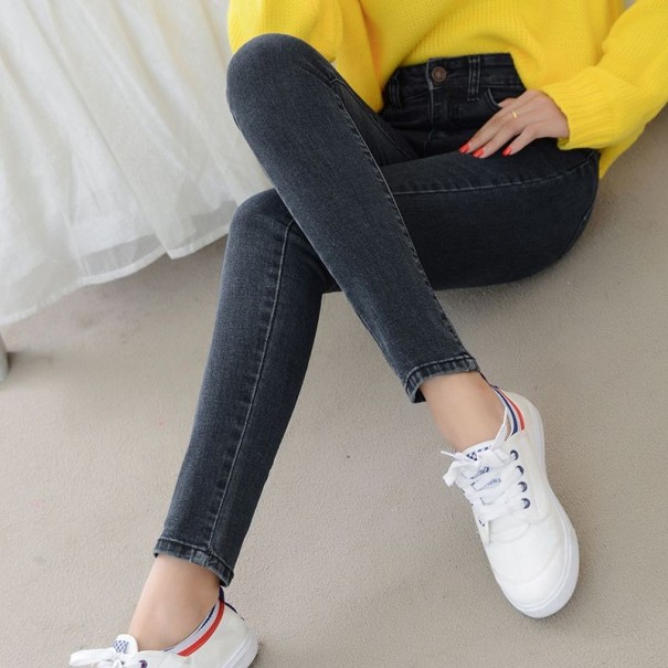 Dames skinny jeans A178 donkergrijs 25