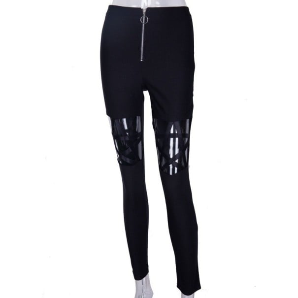 Dames slim-fit broek met ster M