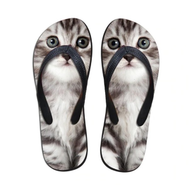 Dames slippers met kattenmotief