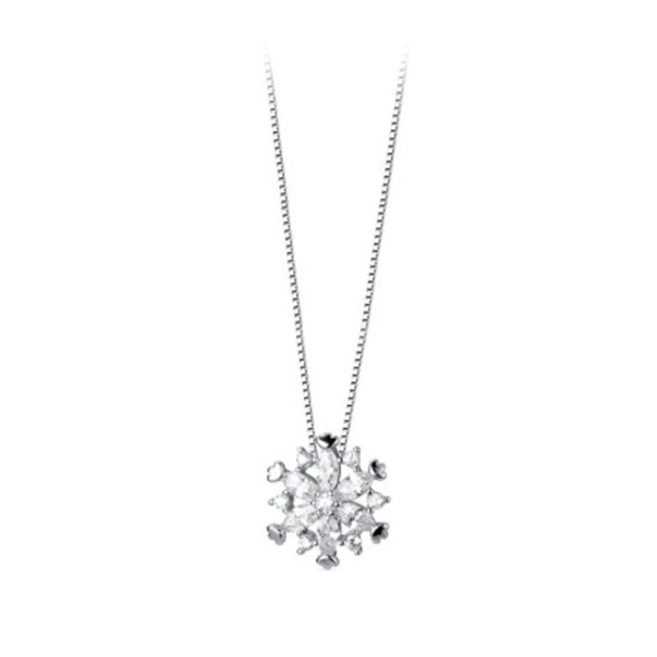 Dames sneeuwvlok ketting D485 zilver