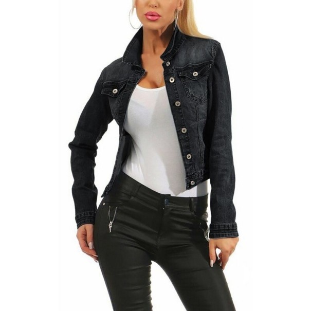Dames spijkerjack P1534 zwart XL
