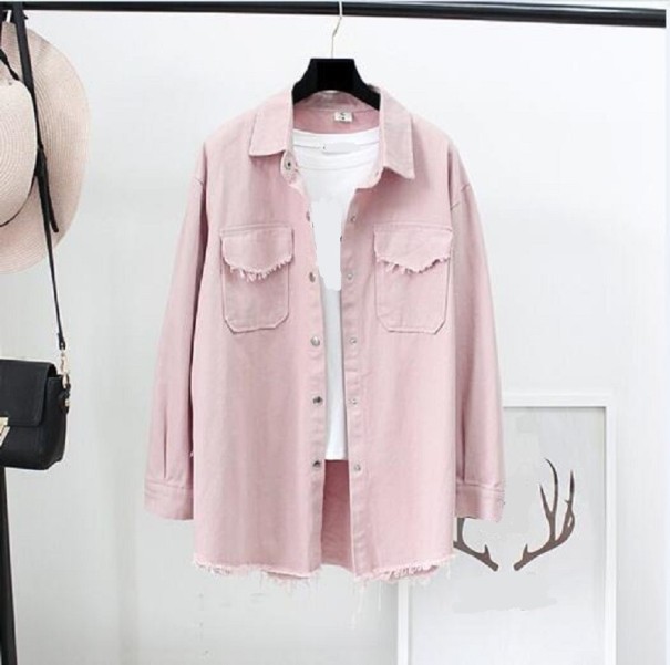 Dames spijkerjack P1894 roze S