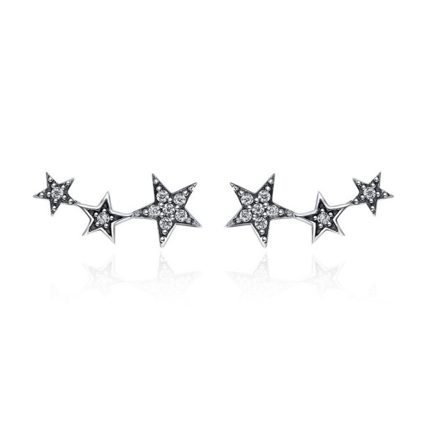 Dames ster creolen R82 zilver