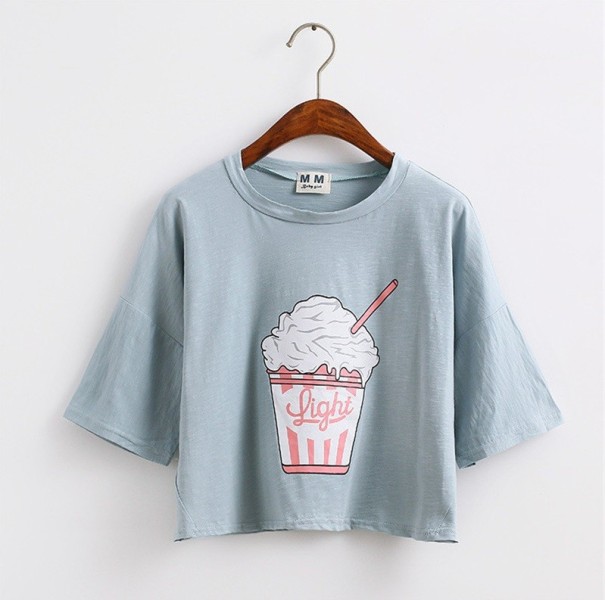 Dames stijlvol ijs t-shirt J1782 blauw