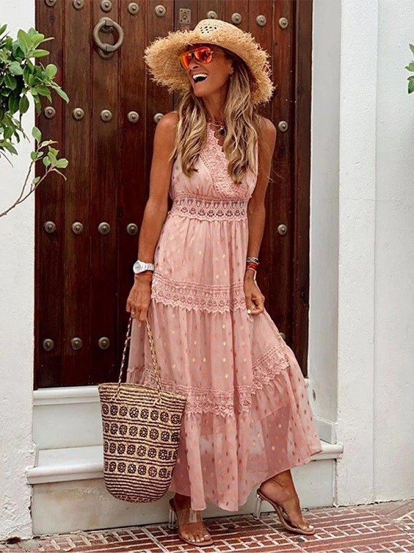 Dames strandjurk P461 roze XS