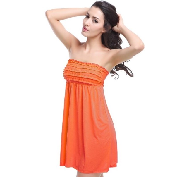 Dames strandjurk P917 oranje M