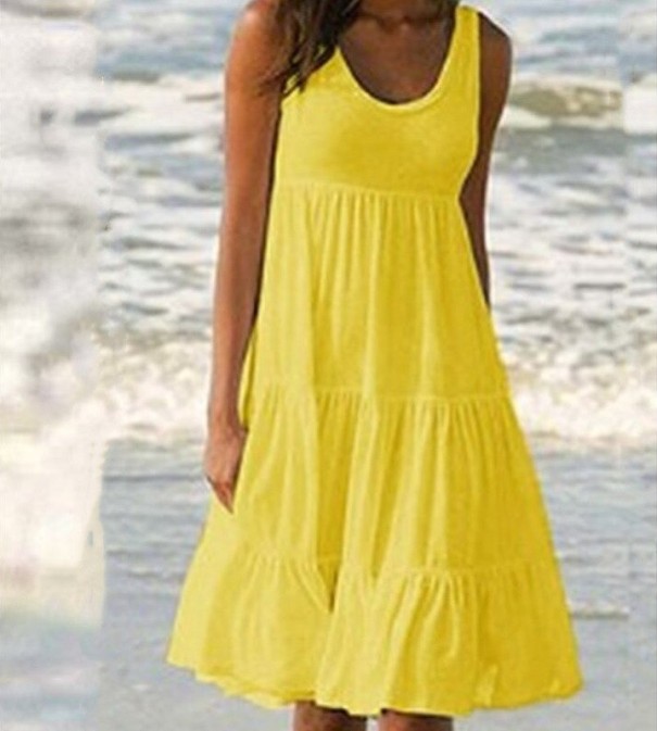 Dames strandjurk P943 geel 3XL