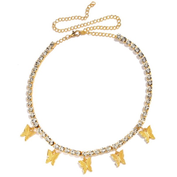 Dames strass ketting met vlinders 4
