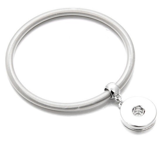 Dames stretcharmband met hanger J1833 zilver