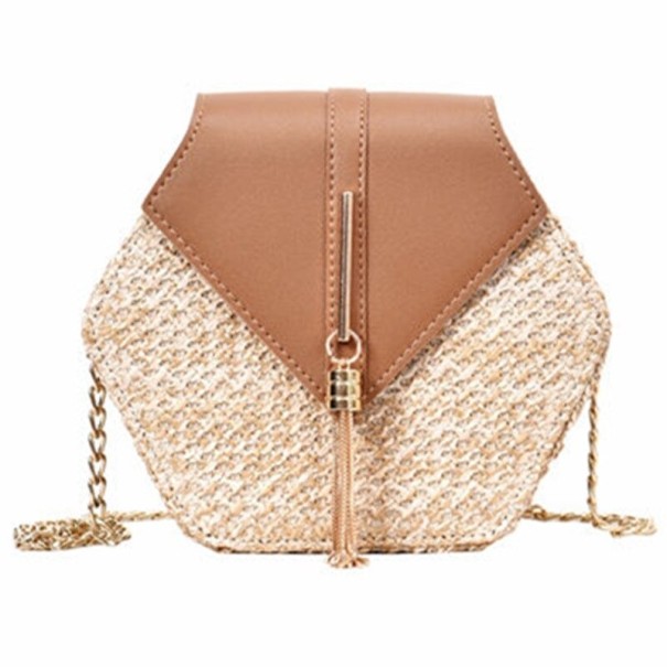 Dames stro handtas M1184 bruin