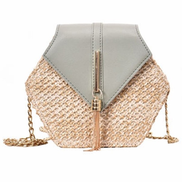 Dames stro handtas M1184 lichtgroen