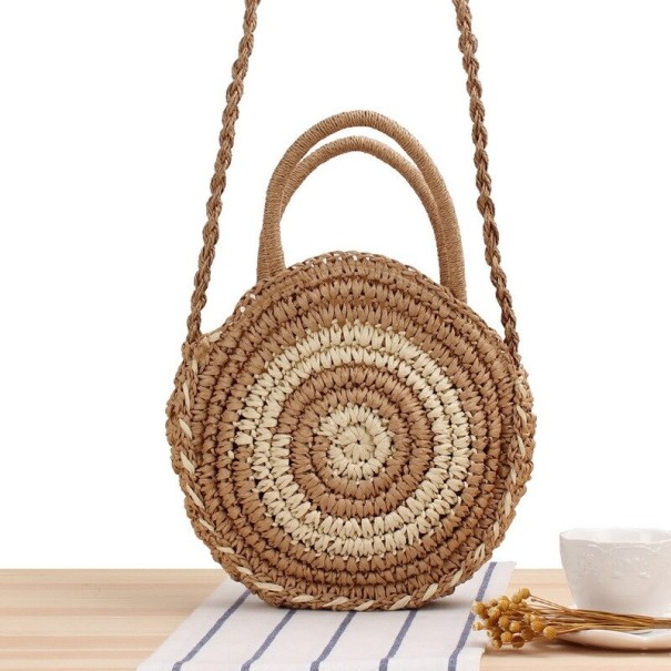 Dames stro handtas M1376 bruin