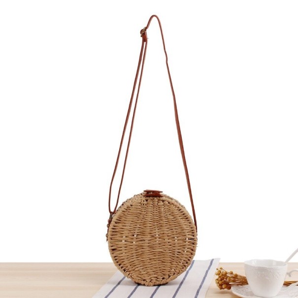 Dames stro handtas M1378 bruin