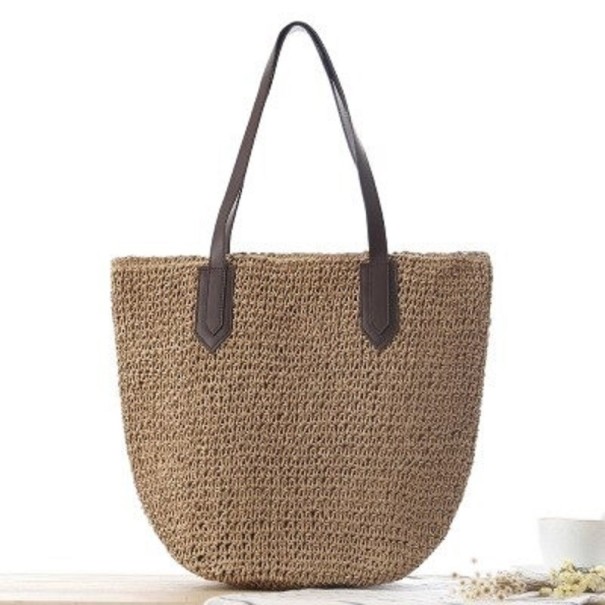 Dames stro handtas M1380 bruin
