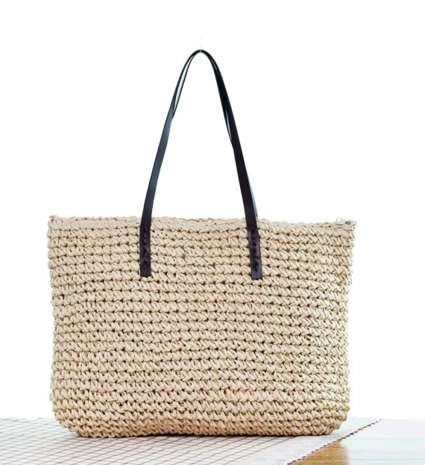 Dames stro handtas M1545 crème