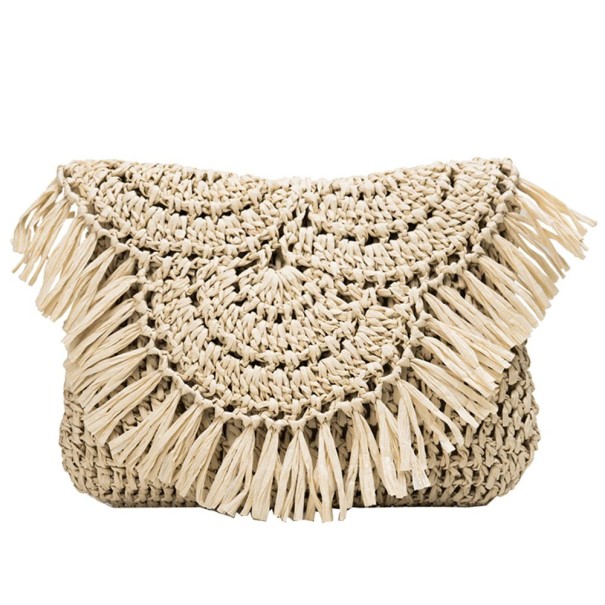 Dames stro handtas M973 crème