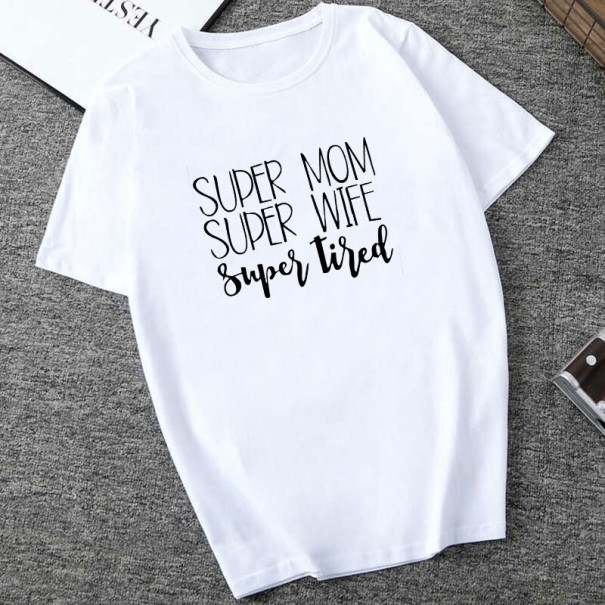 Dames super mama t-shirt wit L