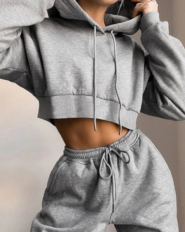 Dames sweatshirt en joggingbroek B870 grijs L