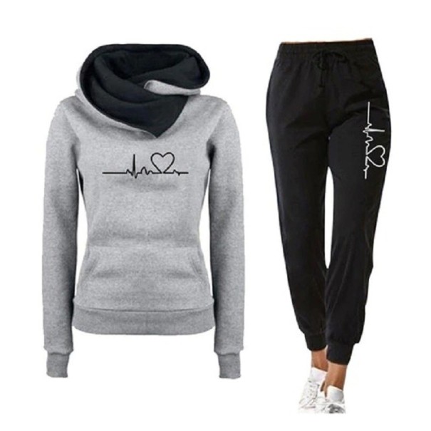 Dames sweatshirt en joggingbroek B873 grijs XXL