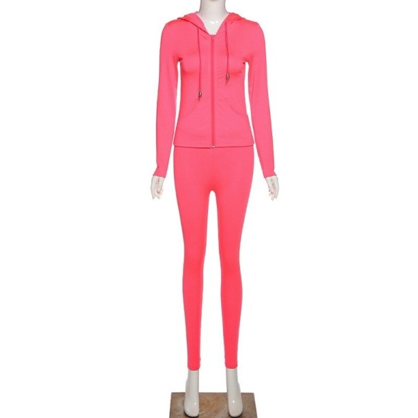Dames sweatshirt en legging donkerroze M