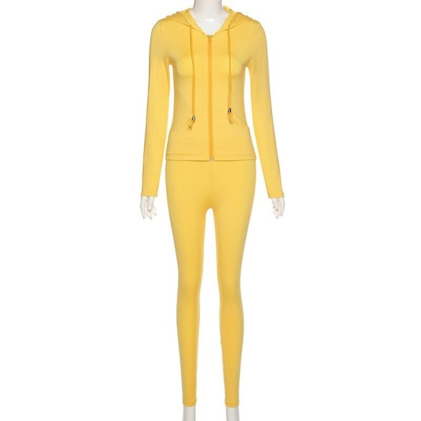 Dames sweatshirt en legging geel M