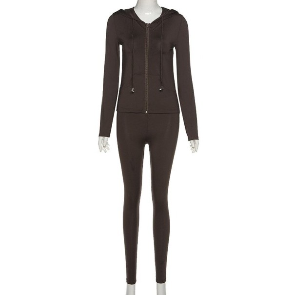 Dames sweatshirt en legging koffiekleur S