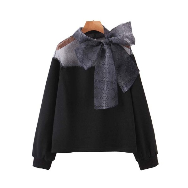 Dames sweatshirt met strik L 1